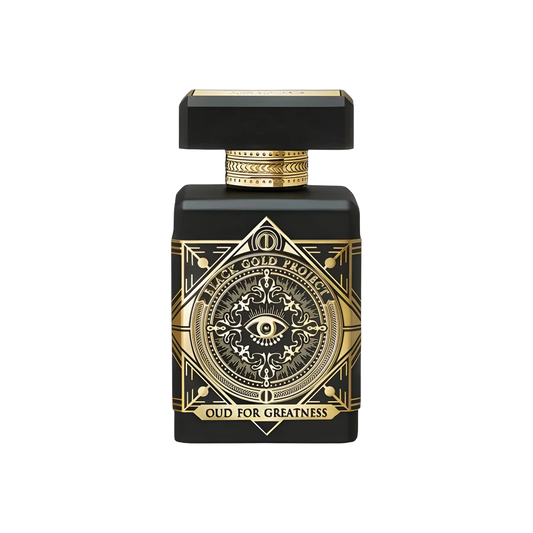 Initio Oud for Greatness Black Gold Project bottle on white background